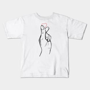 Korean gesture love Kids T-Shirt